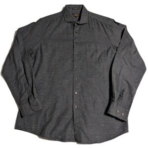 Rodd & Gunn Men's L Sports‎ Fit Button Up Shirt Gray Flecked Cotton Italy